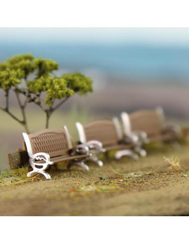Bancos de Plaza Evemodel 12pcs Escala HO Miniatura