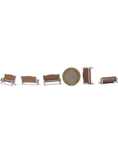 Bancos de Plaza Evemodel 12pcs Escala HO Miniatura