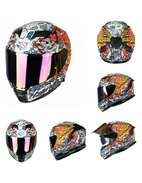 Casco HAX Force XL Brilla en la Oscuridad Rojo