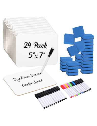 24 Mini Tableros de Borrado en Seco Affrolling 12.7x17.8cm