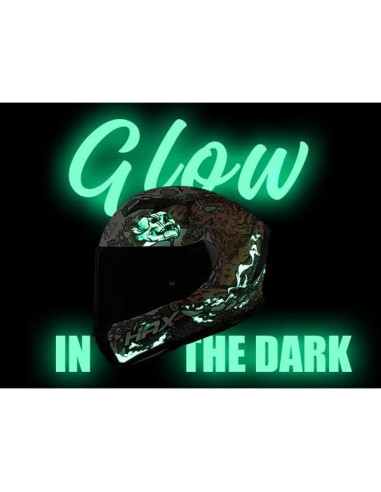 Casco HAX Force XL Brilla en la Oscuridad Rojo