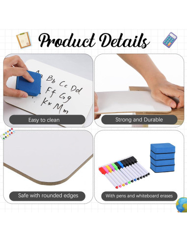 24 Mini Tableros de Borrado en Seco Affrolling 12.7x17.8cm