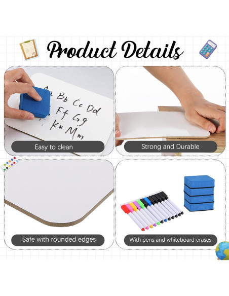 24 Mini Tableros de Borrado en Seco Affrolling 12.7x17.8cm