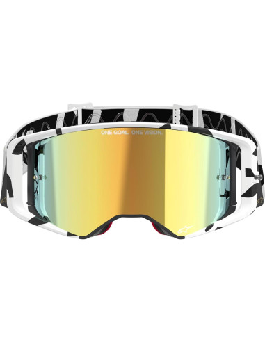 Gafas Alpinestars Supertech MX Off Road - Blanco/Oro Espejo