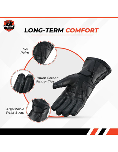 Guantes de Cuero Daniel Smart - Motocicleta Mediano