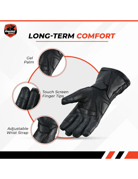 Guantes de Cuero Daniel Smart - Motocicleta Mediano