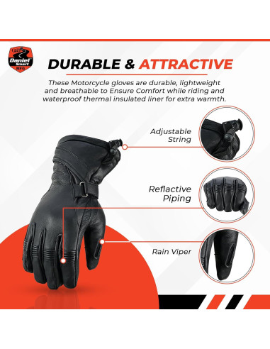 Guantes de Cuero Daniel Smart - Motocicleta Mediano