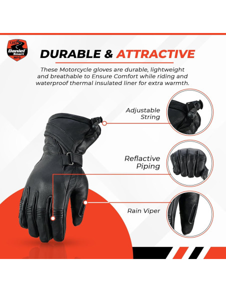Guantes de Cuero Daniel Smart - Motocicleta Mediano