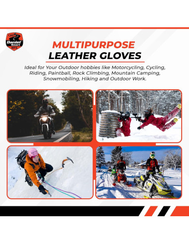 Guantes de Cuero Daniel Smart - Motocicleta Mediano