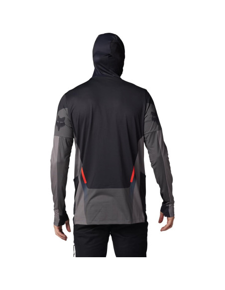 Jersey Fox Racing Mediano Negro UPF 50 con Buff