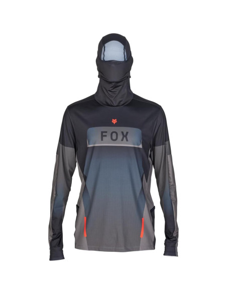 Jersey Fox Racing Mediano Negro UPF 50 con Buff