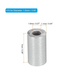 Manguito de Crimpado de Aluminio uxcell 1.5mm 25pcs Plateado 2