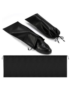 Paquete de 10 bolsas de satén para zapatos negro SDXD02
