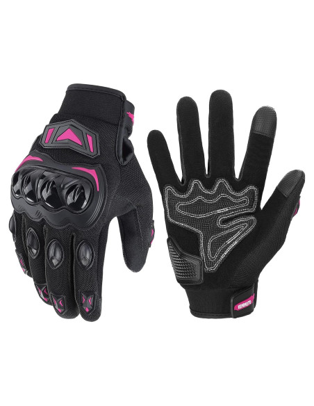 Guantes de Motocicleta KEMIMOTO Medianos Rosa Transpirables