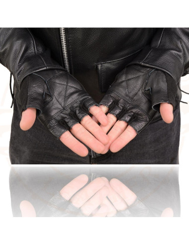 Guantes de Motocicleta Milwaukee MG7562 Cuero Sin Dedos