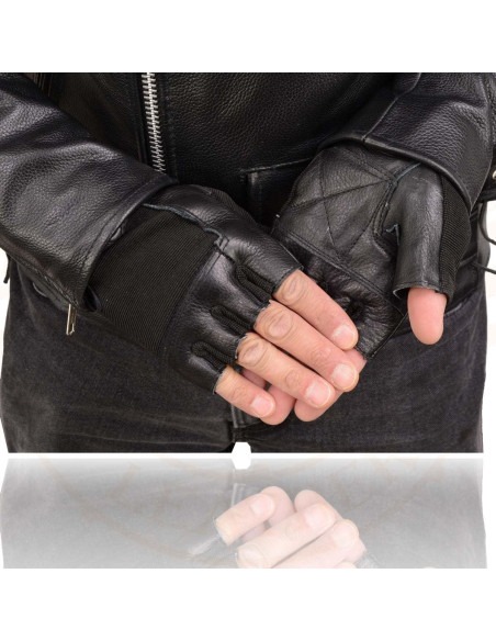 Guantes de Motocicleta Milwaukee MG7562 Cuero Sin Dedos