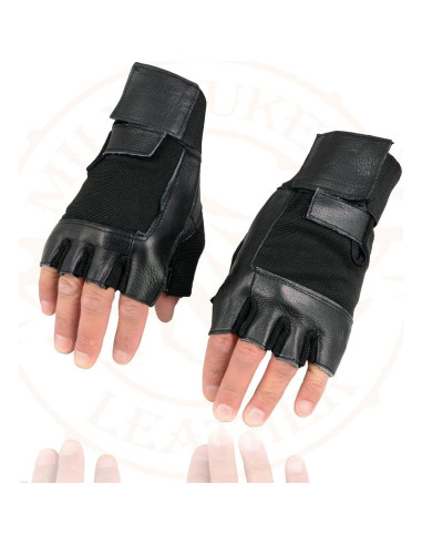 Guantes de Motocicleta Milwaukee MG7562 Cuero Sin Dedos