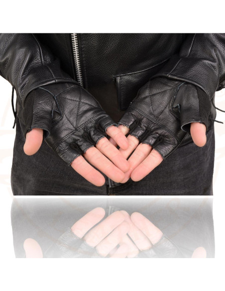 Guantes de Motocicleta Milwaukee MG7562 Cuero Sin Dedos 2X