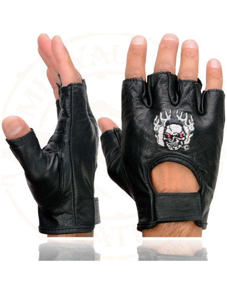 Guantes de Motocicleta sin Dedos Milwaukee Leather 2X Negro