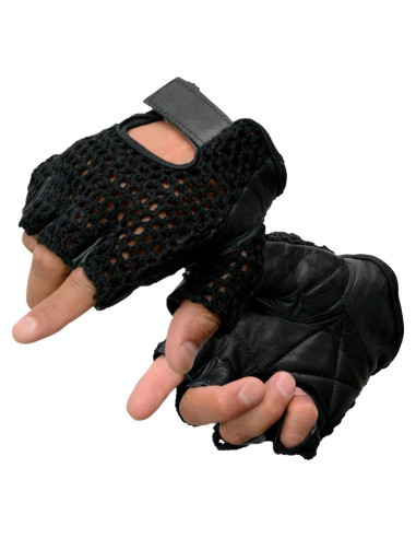 Guantes de Motocicleta Milwaukee SH219 Cuero Sin Dedos