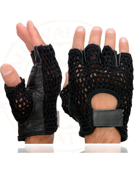 Guantes de Motocicleta Milwaukee SH219 Cuero Sin Dedos
