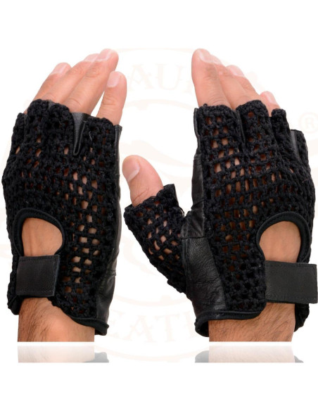 Guantes de Motocicleta Milwaukee SH219 Cuero Sin Dedos