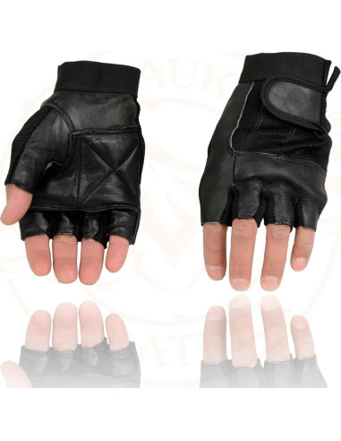Guantes de Motocicleta Milwaukee SH217 Cuero Acolchados Grande