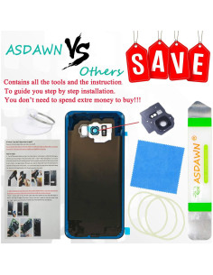 Panel de vidrio trasero Samsung Galaxy S8+ Plata con lente y herramientas 2