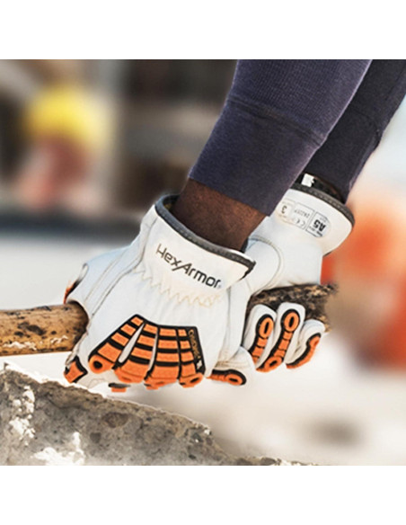 Guantes de trabajo HexArmor 4060 A5 cuero con impacto