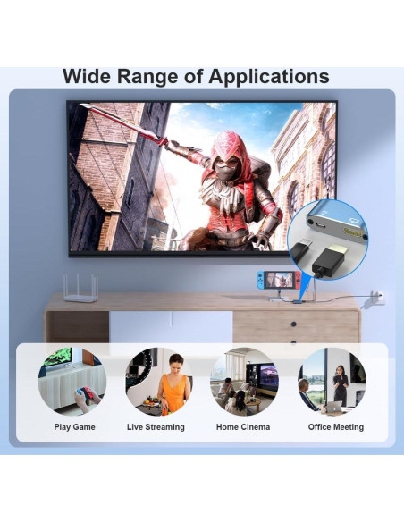 Adaptador USB C a HDMI 4K Closs TC-207-B con carga PD 100W