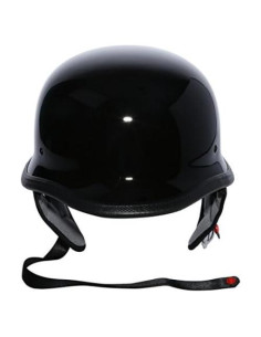 Casco de Motocicleta TCMT Dot Mediano Negro Brillante