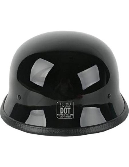 Casco de Motocicleta TCMT Dot Mediano Negro Brillante