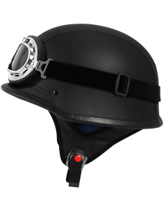 Casco TCMT Dot Adulto Medio Motocicleta + Gafas Estilo D 2