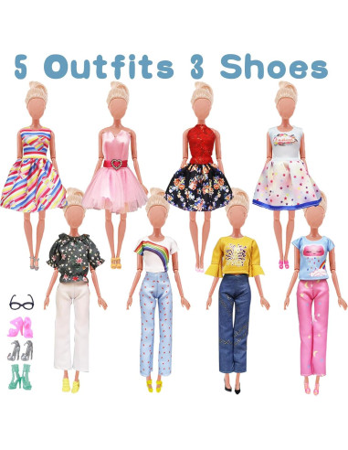 18 PCS Ropa y Accesorios para Muñecas 30 cm - Carreuty