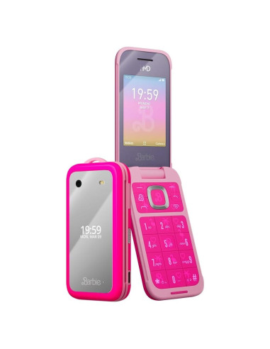 Teléfono Plegable Barbie Rosa Poderoso - KaiOS, 0.25 kg