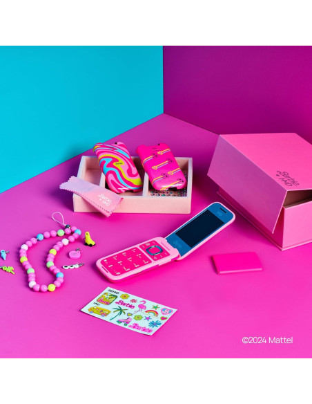 Teléfono Plegable Barbie Rosa Poderoso - KaiOS, 0.25 kg