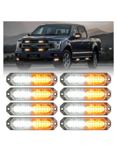 Luz Estroboscópica LED PKINGLAKE 6W Ámbar/Blanco 21 Modos