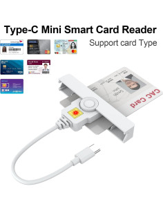 Lector de Tarjeta Inteligente CAC USB C Rocketek Plegable 2