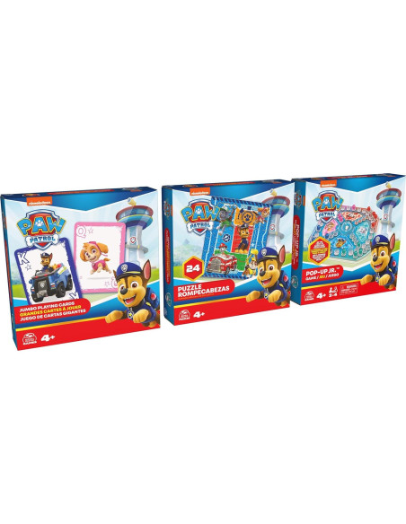 PAW Patrol Paquete de Juegos - Cartas Jumbo, Pop-Up y Rompecabezas