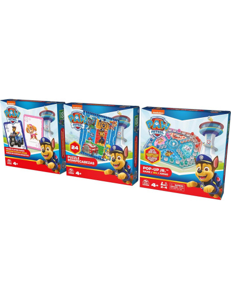PAW Patrol Paquete de Juegos - Cartas Jumbo, Pop-Up y Rompecabezas