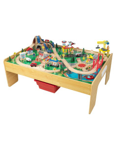 Juego de tren de madera KidKraft Adventure Town 120 piezas