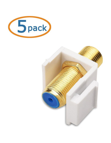 Cable Keystone RG6 Hembra a Hembra - Paquete de 5 Cable Coaxial