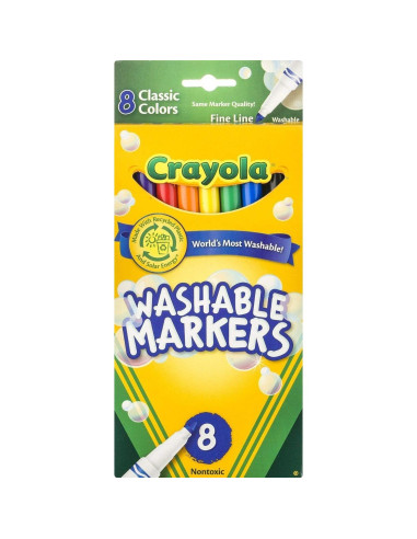 Marcadores Lavables Crayola 12 Colores Punta Fina 0.3mm