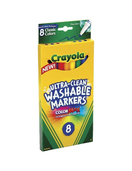 Marcadores Lavables Crayola 12 Colores Punta Fina 0.3mm