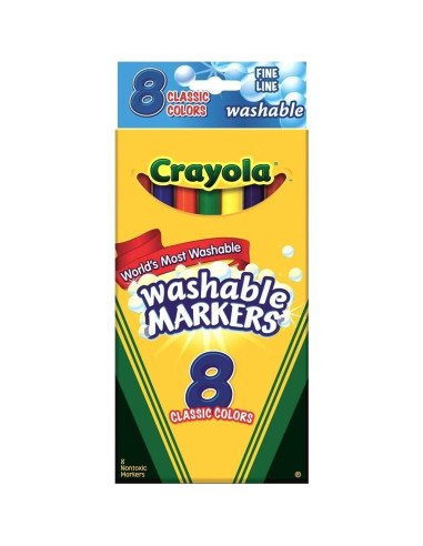 Marcadores Lavables Crayola 12 Colores Punta Fina 0.3mm
