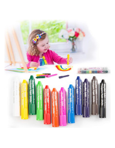 Barras de Pintura Tempera MayMoi 12 Colores Lavables No Tóxicas