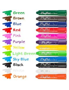 Barras de Pintura Tempera MayMoi 12 Colores Lavables No Tóxicas 2