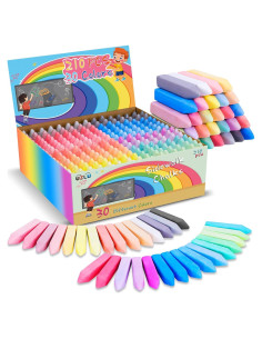 210 Tizas de Acera UZLU Jumbo Multicolor Lavables