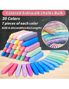 210 Tizas de Acera UZLU Jumbo Multicolor Lavables 2