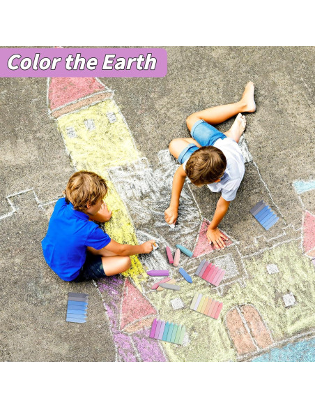 210 Tizas de Acera UZLU Jumbo Multicolor Lavables